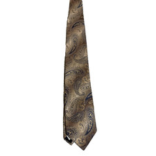 Vintage Wemlon by Wembley Neck Tie Mens Brown Paisley Pattern Preppy Office