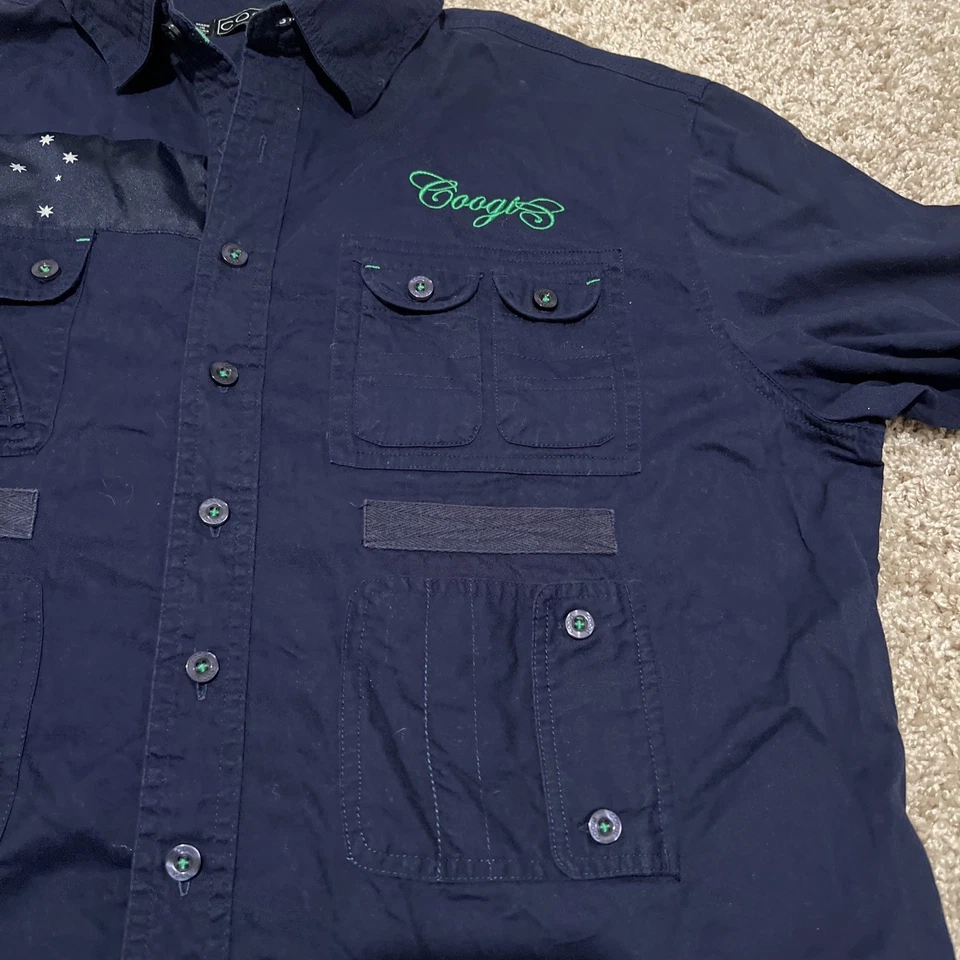 COOGI Mens XXL Australia Expedition Cargo Safari Oxford Button Up SS Y2K Street - Image 4 of 4