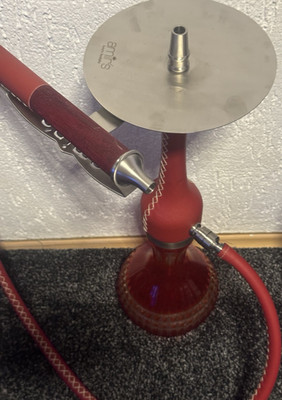 Amir's Indi V2.0 Shisha rot Glas mit 1 Schlauch LED-Lichtbasis & Fernbedienung