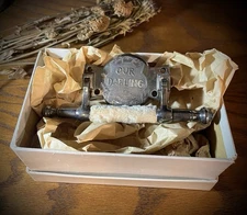 Vintage Victorian our darling silver plated fur children’s casket coffin handle