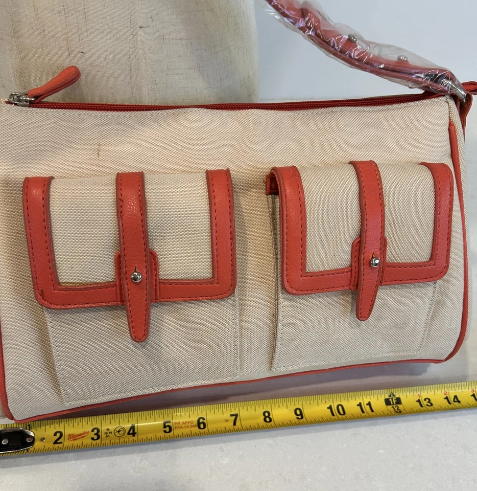 Nuevo con etiquetas Bolso de hombro vintage Y2K Coldwater Creek de lona nuevo con etiquetas beige Foto 3 de 4