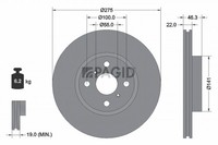 2X Pagid Bremsscheibe 54562N FüR Toyota Yaris Vios Ractis NCP92_ NCP92R SCP92_ 8