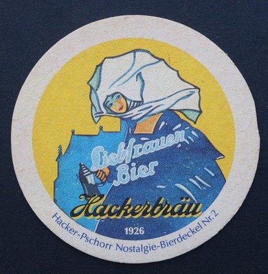 Old beer souser HACKERBRAU PSCHORR nostalgia beermat beer deckel Vk 23