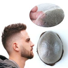 Ultra Thin Skin 0.02mm Toupee for Men Human Hair Replacement System Hairpiece 5