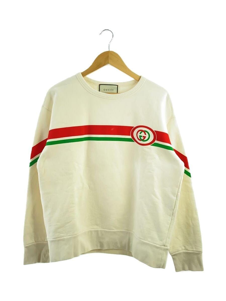 GUCCI white cotton plain sweatshirt preowned style CA37394 CA14517-image