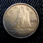 1953 NSF ten cents CANADA silver dime QW II in VG