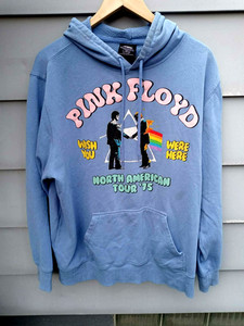 PINK FLOYD Wish You Were Here tour sz 2XL (mkd XL) Blue Hoodie Sweatshirt GUC