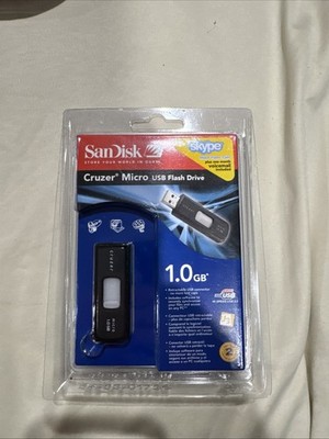 SanDisk Cruzer Micro USB Retractable Flash Thumb Stick Drive 1.0   1 GB - Sealed
