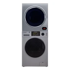 Equator 110V 1.6 cf Washer & 110V 3.5cf Vented Digital Sensor Dryer in Silver