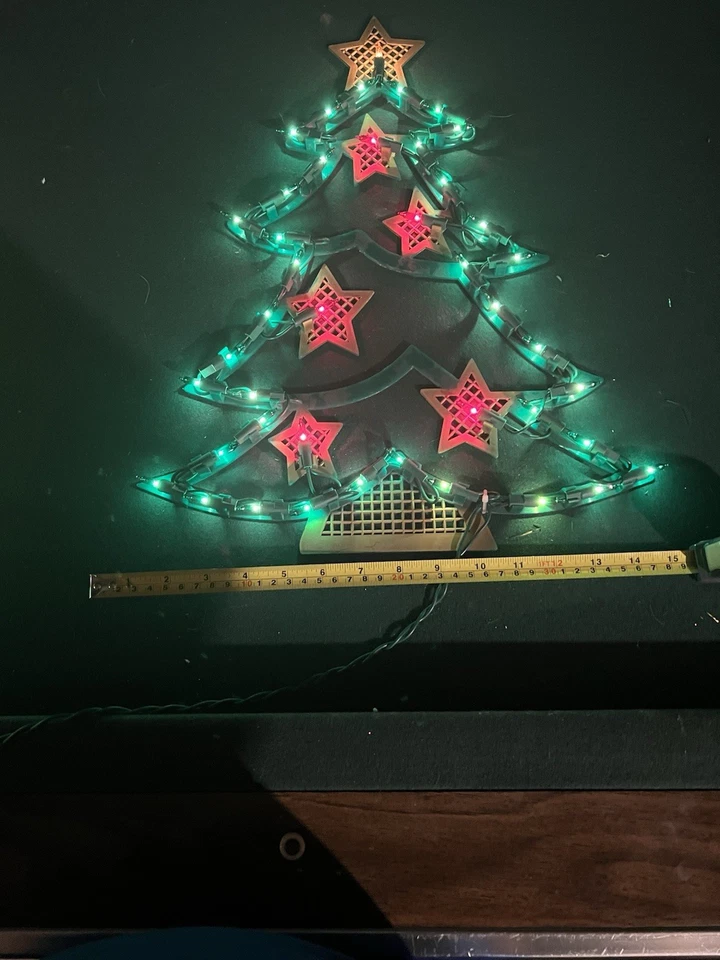 Decoración de silueta eléctrica iluminar ventana árbol de Navidad Foto 3 de 3