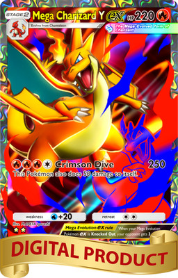 Pokemon Pocket TCG Card 2 Star Full Art Mega Charizard EX Crimson Blaze DIGITAL