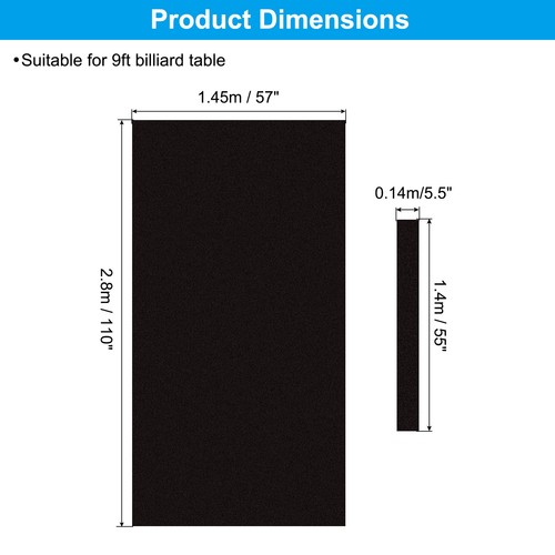 Billiard Cloth 9ft Professional Pool Table Felt with 6 Felt Cloth Strips Black - Picture 2 of 7