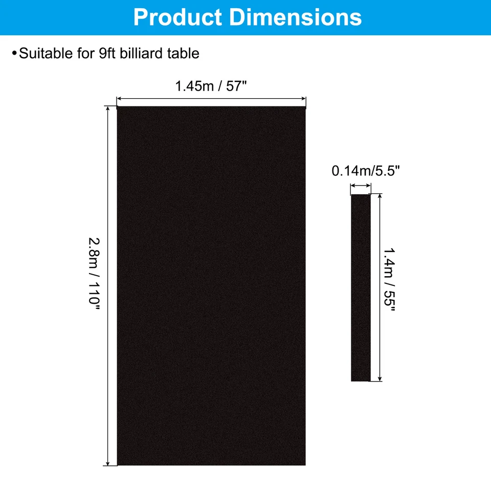 Billiard Cloth 9ft Professional Pool Table Felt with 6 Felt Cloth Strips Black - image 2 of 4