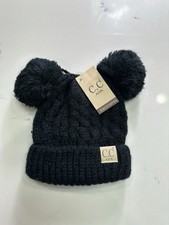 CC Exclusives Childrens Place Pompom Knitted Beanie for Kids One Size Black 0037