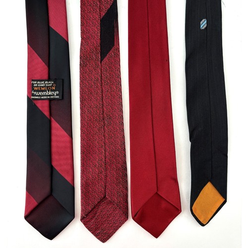 Lote de 4 corbatas de seda ajustadas de colección para hombre ajustadas de los años 60 paquete estrecho de ratas Madmen - Imagen 2 de 8