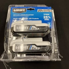Hart HPB22 20-Volt 2.0Ah Lithium-Ion Batteries Pack of 2 - NEW
