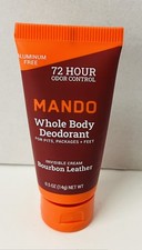 8 PACK MANDO Deodorant Men Bourbon Leather 72HR Whole Body .5 Oz U23C