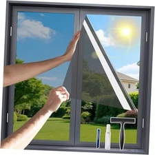 One Way Privacy Window Film with 3 Tools,Heat 17.5Inchx78.7Inch Platinum Grey