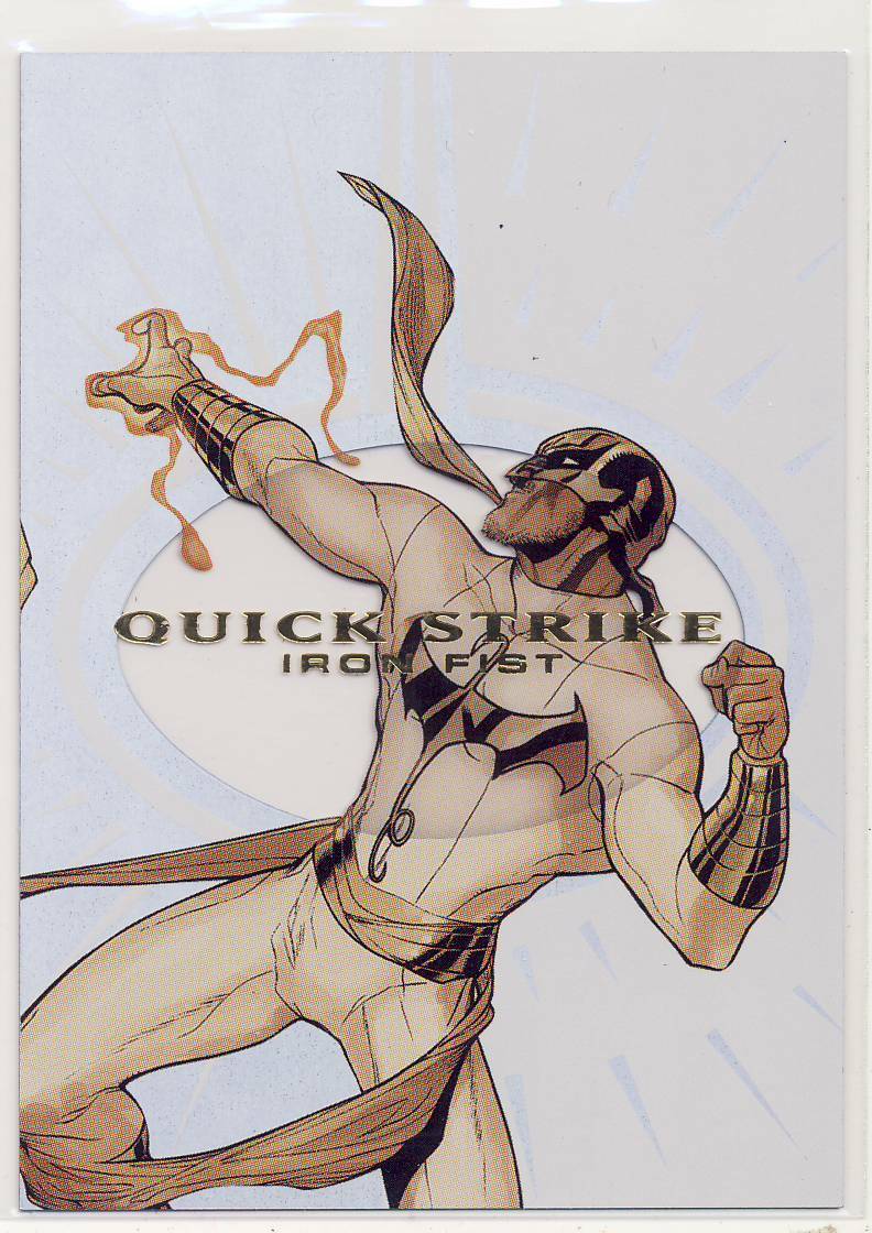 2013 Marvel Fleer Retro Acetate Insert Card Quick Strike 1QS Iron Fist