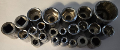 Vintage 23 Sockets Unbranded Made In USA Variety of sizes