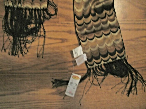 TALBOTS~Bufanda Cuello Damas~Nueva Con Etiquetas~Patrón Festoneado~Fringe~72.0" x 4.5" - Imagen 5 de 8