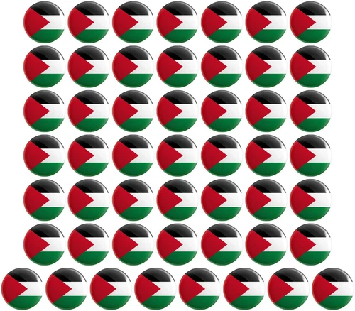 50 x Palestine Flag BUTTON PIN BADGES 25mm 1 INCH Palestinian Territories