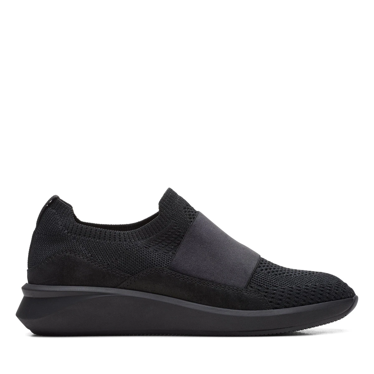 Clarks Womens Un Rio Knit Black Active Sneakers Shoes