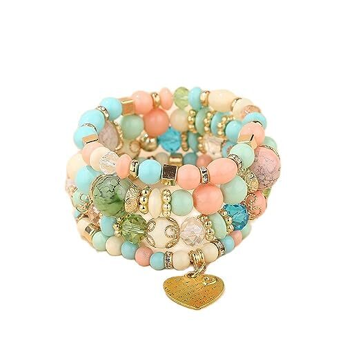 Pingyongchang Stackable Beaded Bracelets for Women Girl Multi-Layer Color 1 - Picture 1 of 3