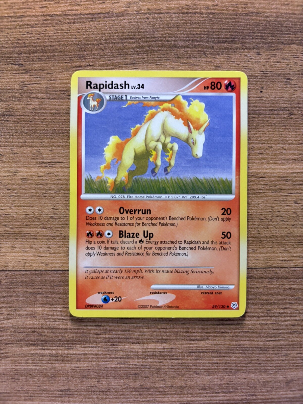 RAPIDASH - 59/130 - Diamond & Pearl - Uncommon - Pokemon Card - LP