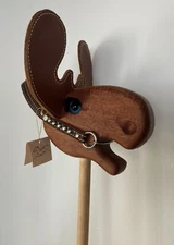 Vintage Handcrafted 3’Ft Stick Moose Collectible Toy Signed by Artist