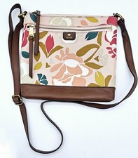Fossil Crossbody Bag Floral Faux Leather Purse