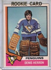 1974-75 OPC O-Pee-Chee hockey Denis Herron RC rookie original card #45 NM-
