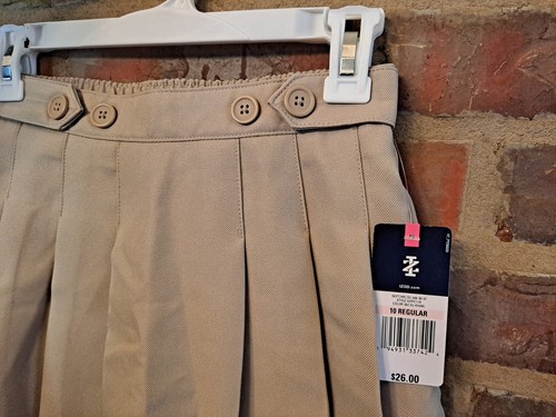 NWT Girls Khaki School Skorts x 2, Skirt with Shorts, Youth size M regular 10 - Picture 6 of 9