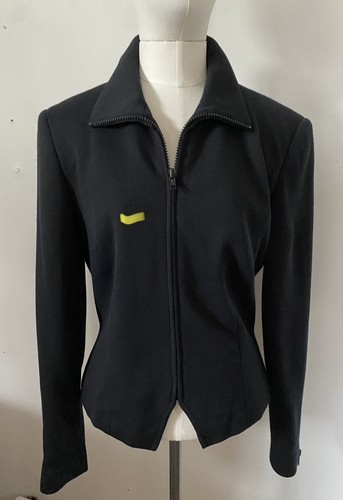 Vintage DKNY Donna Karan New York Blk Jacket ~ 90s Minimalism ~ Label Sz 8 - Picture 8 of 11