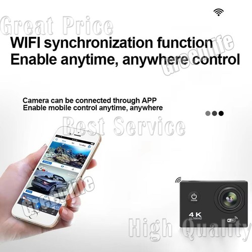 4K HD Sports Action Camera 1080P WiFi DVR Cam Video Recorder Remote Waterproof - Picture 13 of 22
