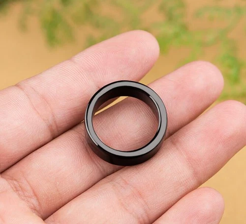 Certified Burma Natural Grade AAA Black Ink Jade jadeite Ring USA. 5.2 to 11.2 - Picture 11 of 12