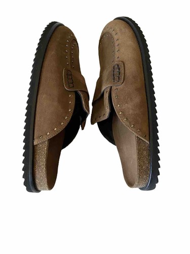 Freda Salvador Mules Evie Size 8 Brown Suede Studded Slip On Loafer NWOB $350 - Picture 4 of 5