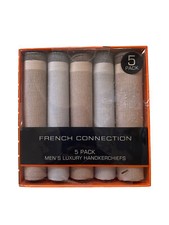 French Connection Men's Luxury Handkerchiefs 5 Packs Stripped Multicolor