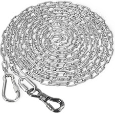 Tresbro Heavy Duty Dog Chains for Outside, 15FT Stainless Steel Tie Out Cable wi