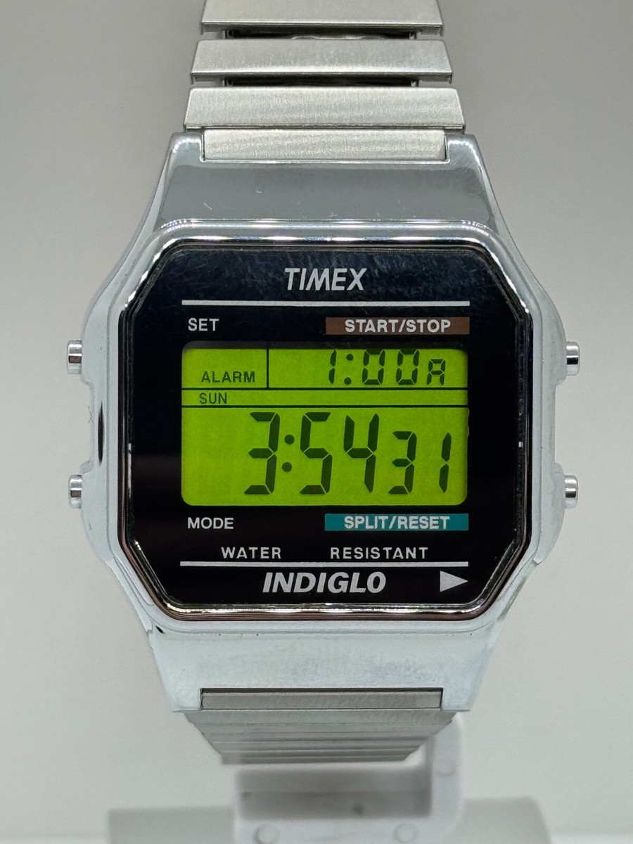Timex T78587WX, Mens Digital Silvertone Expansion Band Watch, Indiglo NEW SLD Timex T78587, Men main image 4