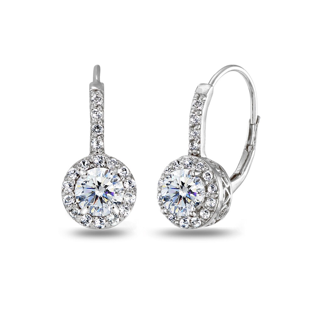 Silver Earring Set Pairs Cubic Zirconia Earrings Dangle For