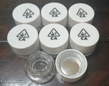 7 Pack Circular 5ml Glass Concentrate Jars With White Lids Child Resistant
