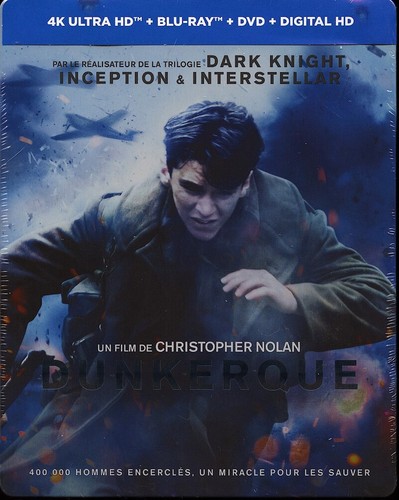 Dunkirk 4K UHD + Blu-Ray + DVD steelbook (French import) NEW SEALED. READ!!