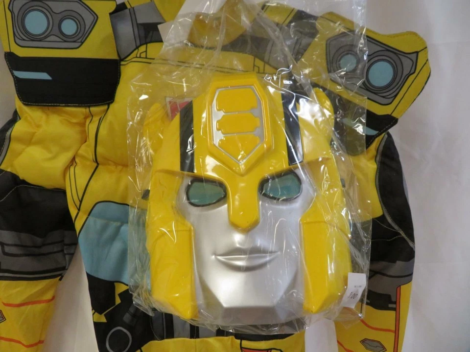 Disfraz de Halloween Transformers Muscle Bumblebee amarillo niños talla grande Foto 3 de 4