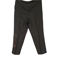 Vintage Alfred Dunner Classic Pants Women  s Size 12 Black Embroidered