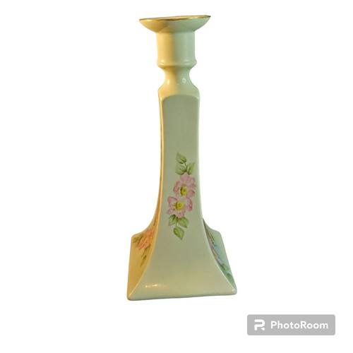 Limoges Francia B&Co. Candelabro de porcelana pintado a mano borde dorado blanco - Imagen 23 de 24