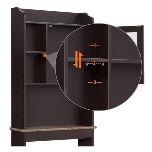 Miscool Over-the-Toilet Storage 23.23" x 68.11" Composite Adjustable Shelves - Picture 5 of 7