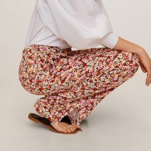 NWT Mango Women's Palazzo Flower print trouser pants Medium - Picture 4 of 10