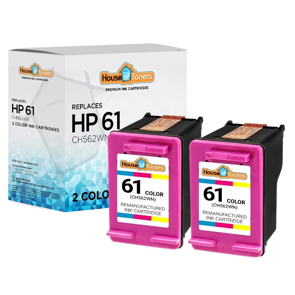 2PK Compatible With HP 61XL Color Ink Cartridge ENVY 4500 4502 4505 HP 61 - Image 2 of 3