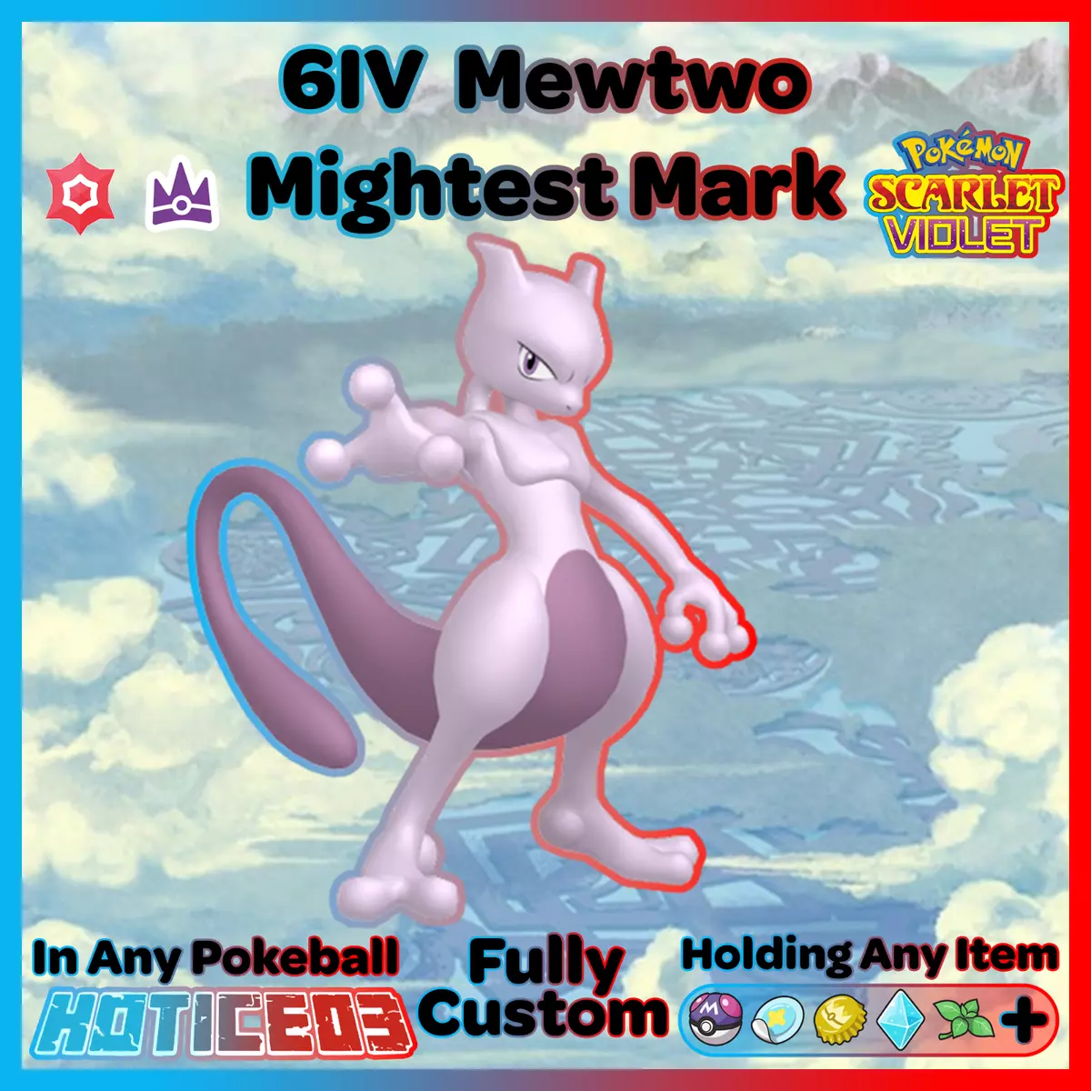 Pokémon Scarlet and Violet ✨SHINY✨ Mewtwo W/ Best 6IV + Customizable